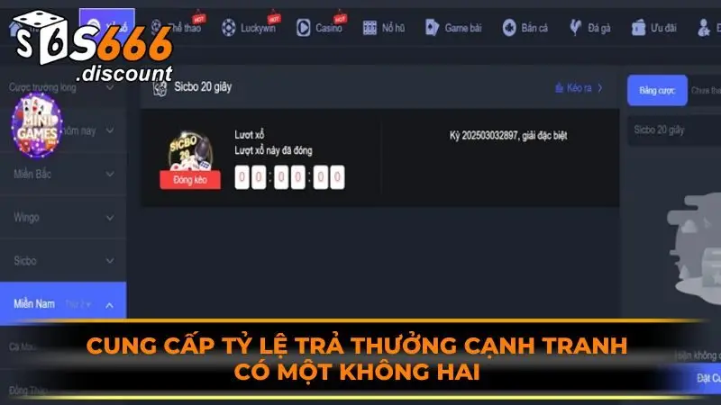 Cung cấp tỷ lệ trả thưởng cạnh tranh có một không hai